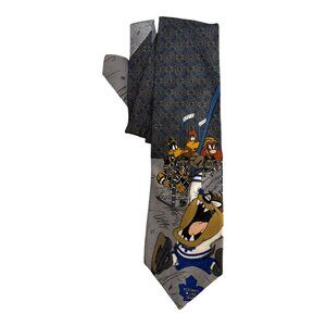 Vintage 1994 Toronto Maple Leafs Looney Tunes NHL Tie Taz Daffy Warner Bros